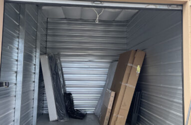 A storage unit with many items in it